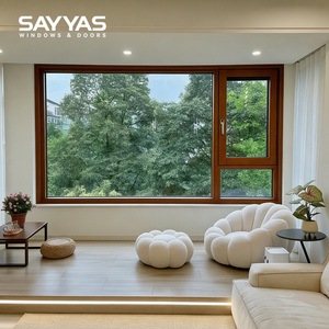 Fenêtre en bois recouvert d'aluminium insonorisée SAYYAS F120, isolation <span class=keywords><strong>acoustique</strong></span> RW35, <span class=keywords><strong>triple</strong></span> <span class=keywords><strong>vitrage</strong></span> pour la réduction du bruit, appartement en ville - Product Image 1