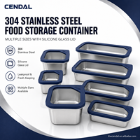 Ensemble de 25 contenants alimentaires en acier inoxydable 304 avec couvercles en silicone et verre, hermétiques, anti-fuites, empilables, modernes, plusieurs tailles