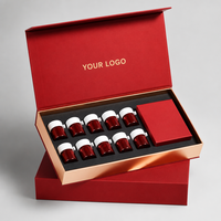   Boîte cadeau écologique rouge magnétique à couvercle rabattable pour compléments alimentaires féminins, avec logo personnalisé, boîte de santé haut de gamme pour capsules nutritionnelles et vitamines