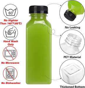 Wholesale 8oz 12oz 16oz Plastic Juice <b>Bottle</b> With Cap - Product Image 3