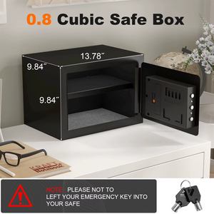Coffre-fort électronique numérique avec clavier, 25 cm, coffre-fort de sécurité antivol en acier pour la maison, le bureau, l'hôtel, les bijoux et l'argent - Product Image 3