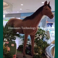 Modèle de cheval animatronique fait main pour centre commercial ou attraction interactive animale de parc à thème, fabriqué pour la vente