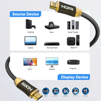 CE Rohs OEM câble Hdmi plaqué or câble Audio vidéo HD TV 2.0 2.1 4K 120hz 8K 60hz câble hdmi