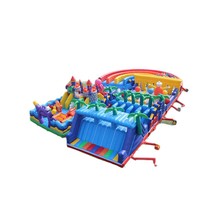 Château gonflable commercial d'extérieur pour enfants, avec toboggan, pour fêtes et événements