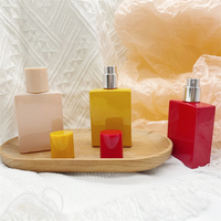 Bouteilles de parfum en verre rouge jaune rose en forme de Rectangle de 30ml