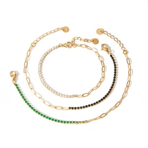 18K Gold Plated Cubic Zirconia Classic Tennis Bracelet Jewelry Gift <b>Men</b> Round Fashion Tennis Chain for Women - Product Image 1