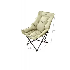 Silla Plegable de Acero Inoxidable para Exteriores, Silla Luna Elevada, Reclinable Portátil de Algodón, Ecológica y Duradera - Product Image 2