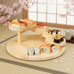 Soporte de Madera Ecológico para Exhibición de <span class=keywords><strong>Sushi</strong></span> con Bandeja y Herramientas para Presentación y Servicio - Product Image 6