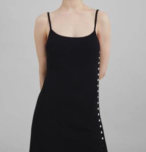 Novedad de verano, <span class=keywords><strong>Vestido</strong></span> con <span class=keywords><strong>tirantes</strong></span> de temperamento ajustado acanalado para mujer, <span class=keywords><strong>vestido</strong></span> <span class=keywords><strong>Midi</strong></span> con abertura y <span class=keywords><strong>botones</strong></span> de punto Sexy - Product Image 2