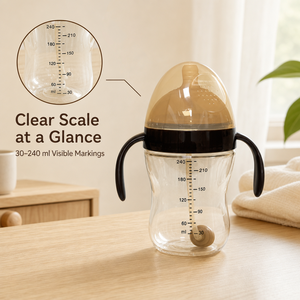 Biberon Yaya PPSU 240 ml, petit arc, col universel, anti-coliques, tétine à débit variable, sans BPA, 0-12 mois, avec poignée imprimée - Product Image 5