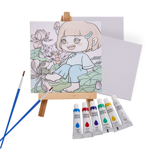 Mini kit de <span class=keywords><strong>peinture</strong></span> à l'aquarelle DIY adapté aux débutants et aux enfants, motifs de dessins animés, un excellent cadeau et décoration d'intérieur - Product Image 2