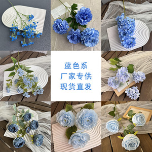 ดอกกุหลาบประดิษฐ์ Jinxi ก้านเดี่ยว ผ้าไหม สำหรับตกแต่งงานแต่งงานและบ้าน สีฟ้า 120 ซม. - Product Image 5