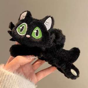 คลิปหนีบผมกิ๊บหนีบผมรูปแมว<span class=keywords><strong>ตา</strong></span>โตพลาสติกแบบหนีบผมดีไซน์รูปแมว<span class=keywords><strong>ตา</strong></span>โตสีทึบสำหรับฤดูใบไม้ร่วงฤดูหนาว - Product Image 3