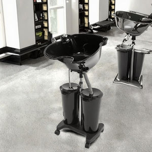 Portable Foldable <b>Shampoo</b> <b>Chair</b> with Basin - Black Plastic Hair Washing Station for Salon - Product Image 5