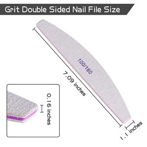 100/180 irmik tırnak dosyaları ve tamponlar profesyonel çift taraflı zımpara panoları için manikür aracı akrilik çivi - Product Image 2