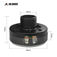 AK-682 meilleure vente haut-parleur klaxon Tweeter 1 pouce Compression 25W HF pilote Compression pilote avec bobine de 25.4mm pour les systèmes de voiture