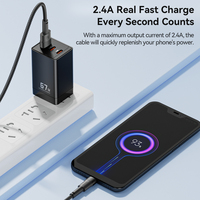 Câble de données haute vitesse Toocki A-M 480 Mbps, synchronisation 2.4A, charge rapide, flexible, tressé, couleur bonbon, pour téléphone, tablette, batterie externe