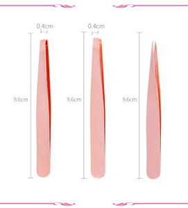 Pinzas para Pestañas con Logotipo Personalizado, Color Negro y Rosa, de Acero Inoxidable Grueso, Punta Inclinada, Herramienta para Extensión de Pestañas y Cejas - Product Image 5