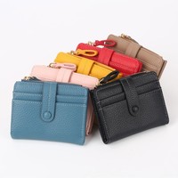 Dompet Wanita PU Harga Terjangkau, Dompet Koin Modis dengan Slot Kartu Multi, Penjepit Uang, Tempat Kartu Grosir 2025