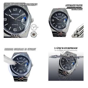 Reloj de Cuarzo Analógico Negro de 40 mm para Hombre, de Alta Calidad, Lujoso, para Negocios, con Correa de Acero Inoxidable, Movimiento Japonés, Resistente al Agua 5 BAR - Product Image 3