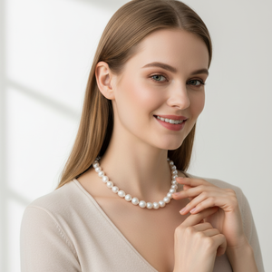 สร้อยคอมุกน้ำจืดเงินแท้ 925 คุณภาพสูง ขายดี ขนาด 6-8 มม. สีขาว สำหรับผู้หญิง ของขวัญงานแต่งงาน GRA - Product Image 4