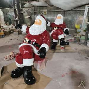 Commercial Factory Large Outdoor Christmas Decorations Waterproof UV Proof Anti-Corrosion Durable Fiberglass <strong>Life</strong> <strong>Size</strong> <strong>Santa</strong> - Product Image 1