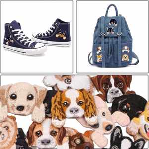Patchs brodés personnalisés en gros pour vêtements et chapeaux, motif chien de dessin animé, petit animal de compagnie, à thermocoller - Product Image 3