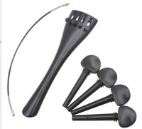 4/4 Cello 3 Piece Aluminum Tailpiece Nylon Tailgut 4 Ebony Tuning Pegs Violin Accessories