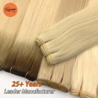 Cheveux vierges à 100 % pouvant être utilisés pendant plus de 2 ans, toutes les couleurs et longueurs personnalisées (12-30 pouces), très faciles à installer, tissage à la machine.
