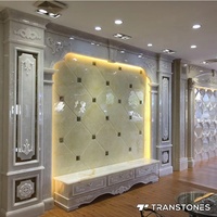 Panneaux de revêtement mural en fausse pierre de quartz Carreaux d'albâtre artificiels pour plafond et comptoir