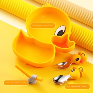 Ensemble de <span class=keywords><strong>couverts</strong></span> pour enfants sans BPA avec étui compact et portable, <span class=keywords><strong>couverts</strong></span> en silicone souple pour les repas en déplacement et en voyage des tout-petits - Product Image 3