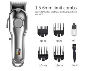 HIENA HI-206 Cortadora de pelo de peluquero inalámbrica eléctrica profesional Pantalla LCD Máquina para cortar cabello dorado y plateado Cambio USB Coches - Product Image 2