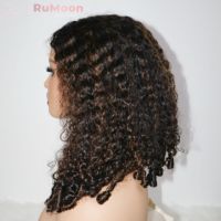 Superbe Chevelure Vierge Vietnamienne Bouclée Doublement Tirée, Lace Front HD Transparente 5x5, 18 Pouces, Couleurs 1B/30/33 #   Densité moyenne de qualité 12A