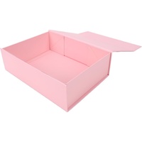 Boîte de présentation magnétique de luxe de grande taille, boîte cadeau en carton rigide pliable avec gaufrage rose classique