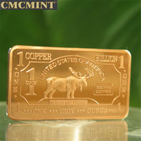 Barres de cuivre en lingot d'animal, 1 oz, 999, cuivre pur fin, lingot de cuivre en forme de mouflon, B20