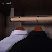FATERSI Tringle de penderie murale en aluminium recouverte de cuir PU, anti-rayures, pour chambre à coucher et dressing
