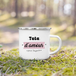 Tasse en émail imprimé français tasses à café créatives boissons eau lait tasse émail tasse maison verres cadeau pour grand-mère grand-père tante <span class=keywords><strong>oncle</strong></span> - Product Image 3