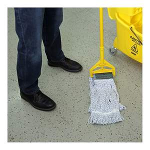 "<b>Microfiber</b> Rectangle <b>Mop</b> Pad White/Blue 12/Carton Boardwalk" - Product Image 1