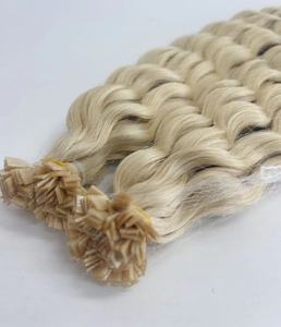 2025 nouveau Salon de coiffure brésilien Double dessiné qualité cuticule aligné blonde bouclés point culminant pré-collé K pointe plate Extensions - Product Image 5