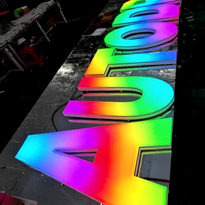 Letrero 3D <span class=keywords><strong>LED</strong></span> RGB Personalizable, Letrero Comercial Programable para Edificios y Tiendas, Fabricado por Custom <span class=keywords><strong>LED</strong></span> Light Letter Maker - Product Image 3