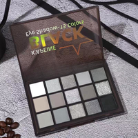 Palette de fards à paupières 15 couleurs Dark Elf à marque privée – Lumineux, scintillant, métallique, mat/satiné, tons gris/cendres/noirs foncés, poudre Western