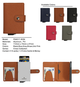 CardHoda Aluminum <b>Card</b> <b>Holder</b> <b>Wallet</b> Unisex Minimalist Fold Closure RFID Protection Brown - Product Image 4