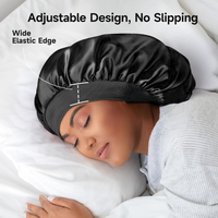 Bonnets en soie personnalisés avec logo, bonnet en soie de mûrier pour femmes, bonnet de soin des cheveux, double couche, couvre-cheveux en soie pour cheveux longs bouclés noirs