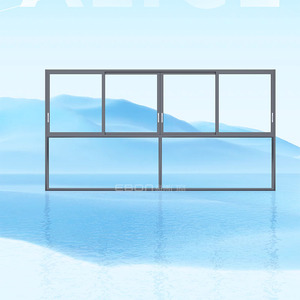 Finestre Scorrevoli Orizzontali Moderne in Vetro con Profili in Lega di <span class=keywords><strong>Alluminio</strong></span> per Edifici, Uffici, Dormitori, Appartamenti e Hotel - Product Image 2