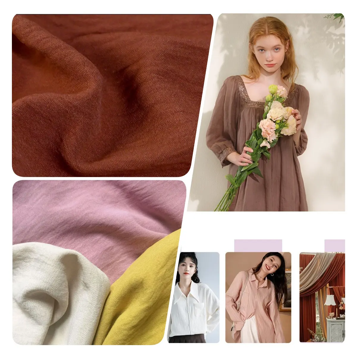 Pabrik grosir blus kemeja gaun ice silk kain sifon Polyester CEY kain untuk pakaian