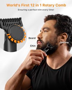 Kit Recortador de <span class=keywords><strong>Barba</strong></span> y Vello Nasal 2026 Mejorado con Carga Rápida USB-C, Negro (Plus) - Product Image 2