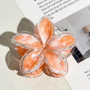 Accesorios para el Cabello con Flor de Frangipani, Pinza de Pelo con Flor de Plumeria Transparente de 8cm, en Oferta - Product Image 5