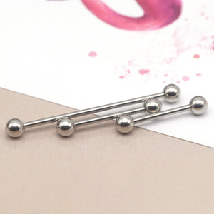 Piercing de langue en acier inoxydable avec boule, 14 mm, filetage externe, pour usage quotidien - Product Image 4