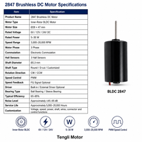 Motor CC sin Escobillas 2847 de 12V 24V 20000 RPM de Alta Velocidad, Motor BLDC de 28 mm para Herramientas Eléctricas y Aspiradoras