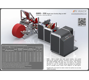 Máquina para Hacer Rollos de Bolsas de Basura de Plástico GBRS 350 Totalmente Automática de Alta Precisión, Ecológica para una Producción Confiable y Consistente - Product Image 3